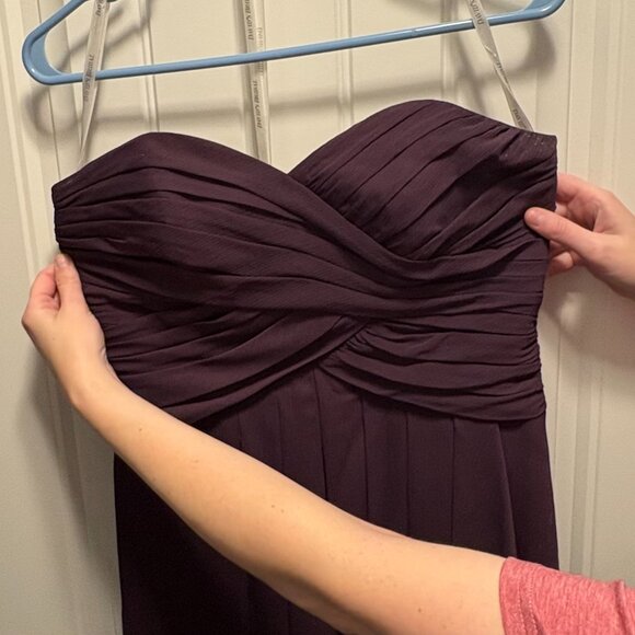 David's Bridal Bridesmaid Dress - Style F14847 - Color Plum - Size 6 - Picture 2 of 7